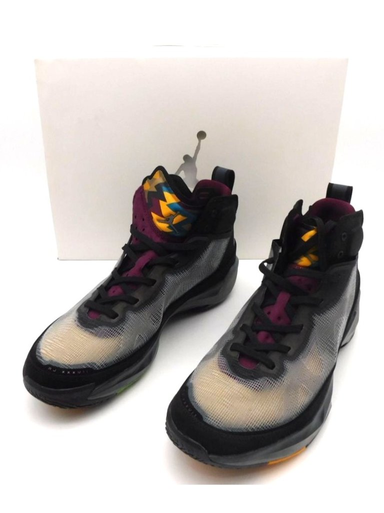 Air Jordan Xxxvii Basketball Shoes Black Midnight Fog Mens Size 12 With Box
